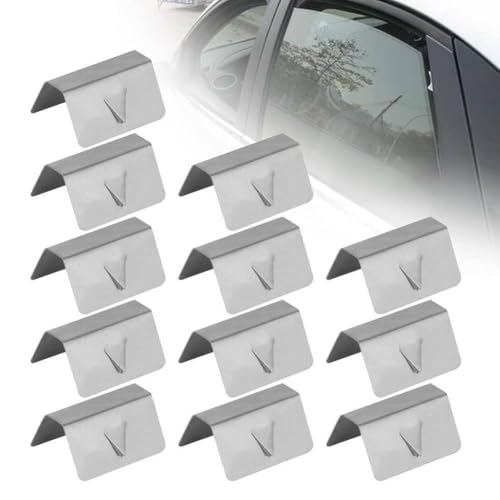 RichVibe Clips de canal deflector de lluvia para Heko G3 Sned, para acero inoxidable para fijación de repuesto, 12 unidades, plata, 20 x 16 mm