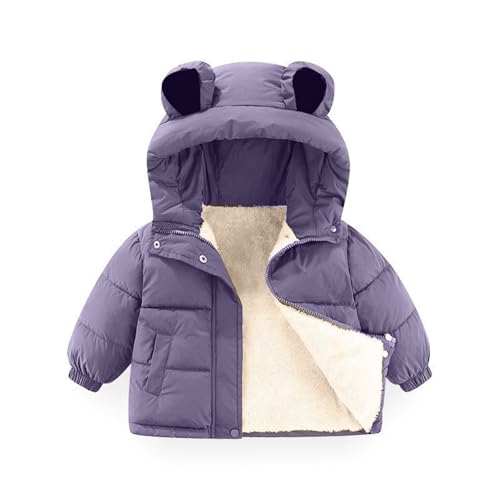 Kids Fleece Jacket Fall Bear Hooded Puffer Zip Up Toddler Winter Coat Girls Lightweight Thermal Cute Baby Clothes3
