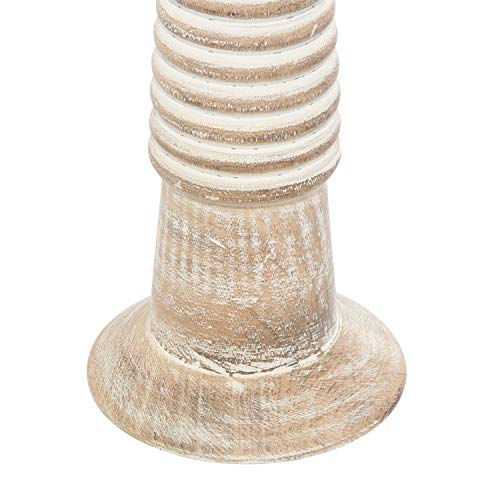 Deco 79 Wood Decorative Candle Holder Candle Stand, Set of 3 Candlestick Holder 18", 15", 12"H, Brown - Image 7