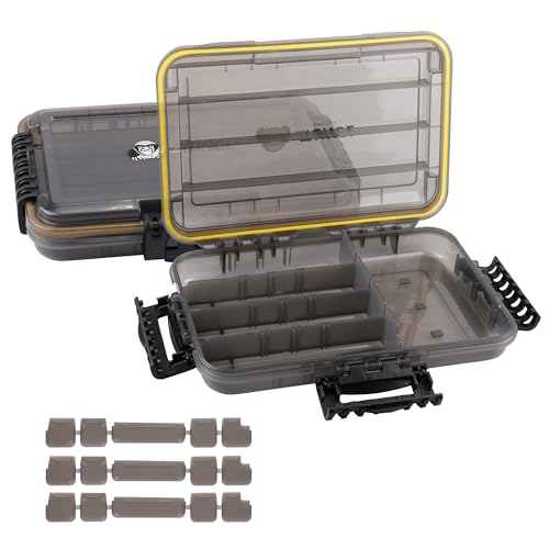 Image of RUNCL Fishing Tackle Box, Waterproof Tray for Jigs Lures, Thicker Floating Tackle Utility Box with Adjustable Dividers, 3600 /3700 /Large 3700 Size