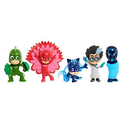 PJ Masks-24688 Pack de 5 Figuras-Súper Poder, Multicolor (Bandai 95280)