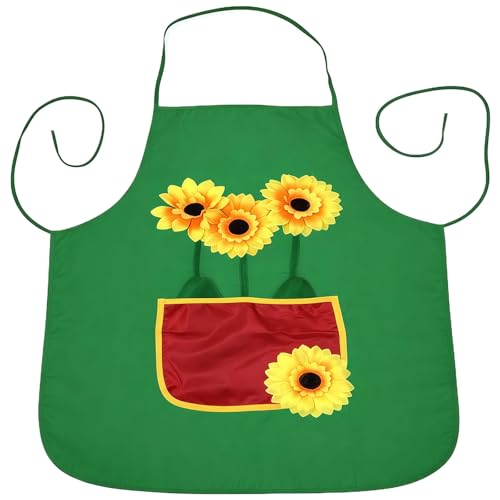 GWAWG Tablier Jardinier Tournesol Femme, Costume de Jardinier avec Poche, Accessoire Carnaval pour...