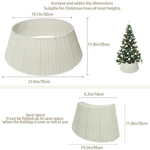Large White Christmas Tree Collar - 27.6" Tree Stand Base Cover,Rustic Handcrafted Tree Ring Woven Tree Skirt,Christmas Tree Skirt for Artificial Christmas Trees Decoration(11.8 ” H and 27.6 ” W) Large White Christmas Tree Collar 276 Tree Stand Base CoverRustic Handcrafted Tree Ring Woven Tree SkirtChristmas Tree Skirt for Artificial Christmas Trees Decoration118 H and 276 W