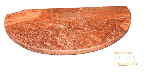 花梨の根 一枚板, 半径56×長さ104×厚み3.8cm, 玉杢・クジャク木模様, テーブル板・棚板用