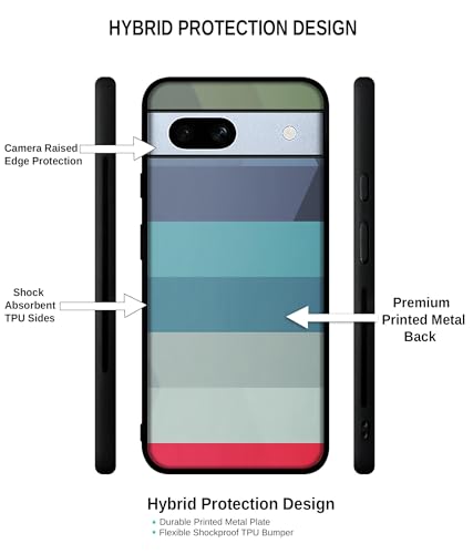 Image of Colorful Lines Design Premium 2D Printed Metal Back Case Cover for Google Pixel 7A 5G