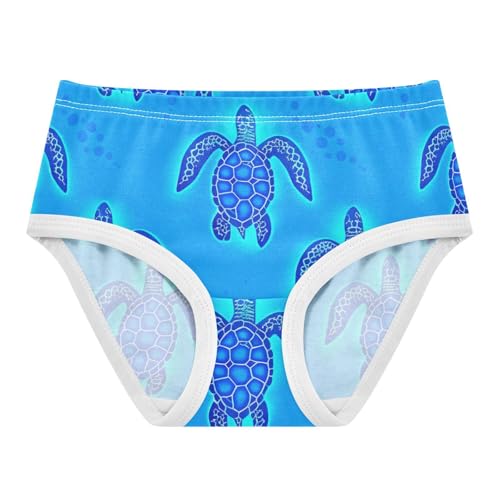 Girls Underwear Toddler 2t Cotton Cute Panties Girl Designer Briefs Girls Undies Sea Turtles Bright Blue