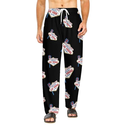Welcome to Las Vegas Soft Pajama Pants Bottoms Comfy Lounge Sleepwear PJs with Pockets for Men Women