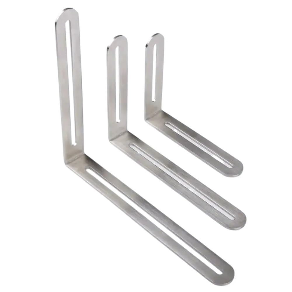 Hzomif 20Pcs 32X65x20mm 20Pcs Stainless Steel Angle Bracket 90 Degree Right Angle Silver Corner Brace Joint Furniture Fastener L Shape