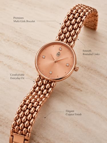 Image of MOOVER Analog Watch for Women & Girls | Luxury Bracelet Style Ladies Wrist Watch | Crystal Dial with Premium Stainless Steel Chain Strap | Fashion Watch for Daily Wear, Party & Gift