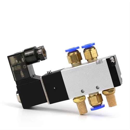 Válvula solenoide 4V110-06 de 5 vías y conector neumático de 4mm AC110V para control de aire 5