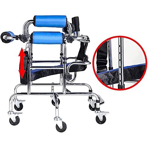 Andador de rehabilitación infantil con asiento, ayuda para caminar de asistencia para niños con parálisis cerebral y entrenamiento de discapacidad de las extremidades inferiores