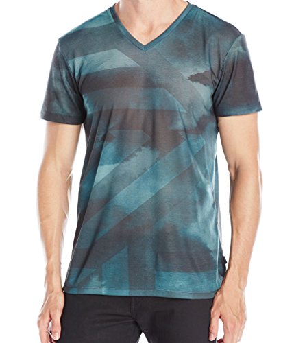 Calvin Klein Men's Camo Cloud Allover Print Short Sleeve V-Neck T-Shirt