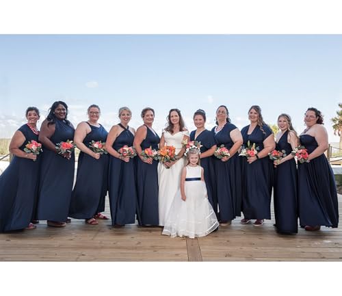 Image of Multi-Way Wrap Infinity Maxi Dress for Bridesmaids & Wedding Guest | 31 Colors for All Wedding Themes, One Size & Plus, 1 Dress for Any Events, Evening, Prom, Gala, Non-See-Through, Wrinkle-Free