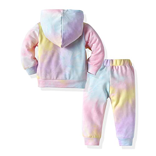 Toddler Girls Boys Tie-dye Pullover Hooded Sweatshirt Pant Set Unisex Baby Hoodie Sweatsuits Outfit2