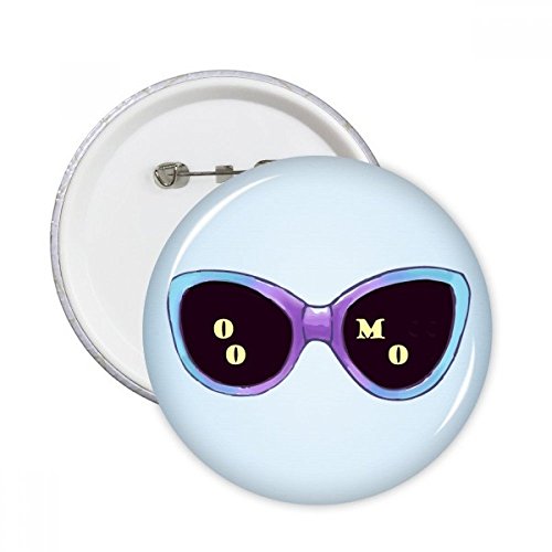 Badge Pins rond Multicolore L au Motif Lunettes de soleil et Illustration colorisée