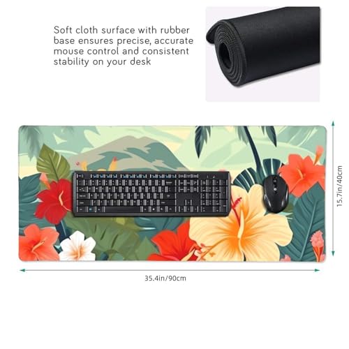 Tapis de souris de jeu XXL à bords cousus antidérapants pour bureau
