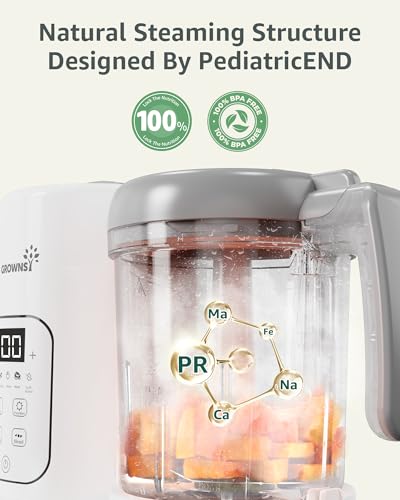 Grownsy TOA01 Baby Food Maker | Baby Food Processor | All-In-One Baby Food Puree Blender Steamer Grinder Mills Machine Auto Cooking & Grinding thumb #4