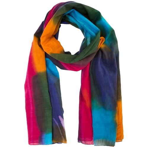 GreaterGood Northern Lights Cotton Scarf Bold Colorful Design 100% Breathable Fair Trade Handmade Lightweight Fashion Accessory Perfect for Travel and Everyday Wear2