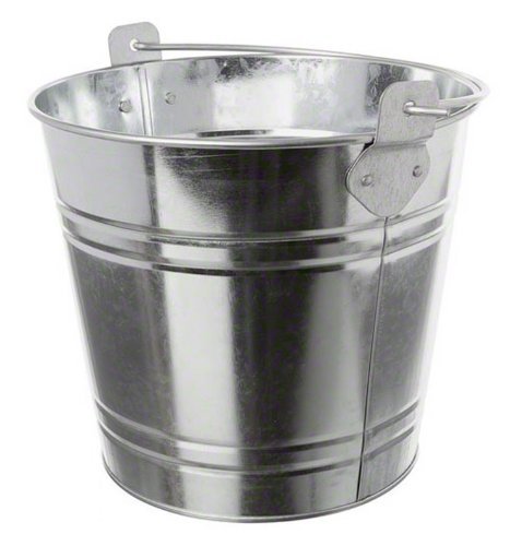American Metalcraft PTUB87 Natural Galvanized Steel Pail with Handle, 1.16-Gallon, 8" Diameter, Silver (Single Rask)