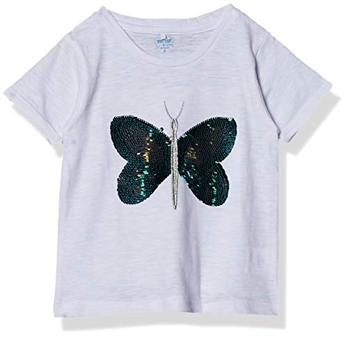 Camiseta Borboleta paetês reversíveis, Tip Top, meninas, Branco, 6