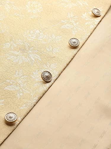 Image of MANQ Men Woven Jaquard Silk Nehru Jacket