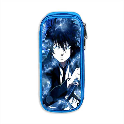 Astuccio per ufficio semplice con cerniera doppia per ufficio, sacchetto per organizzatore per ragazzi, esorcista blu Anime Okumura Rin con custodia per trucco moda con motivo a spada per quotidiano