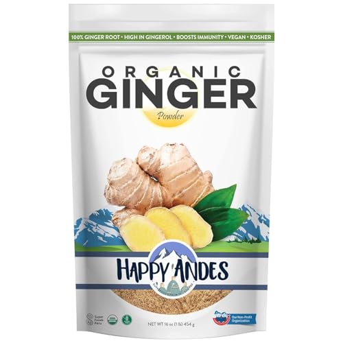 Happy Andes USDA Organic Ginger Powder 1 lb (16 oz),