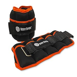 Body Sport Adjustable Ankle Weights, 1 lb.–5 lb. – Customizable Ankle and Wrist Weight Sets for Men, Women, and Kids – Workout Aid for Added Resistance – Weight Set for Walking, Running,