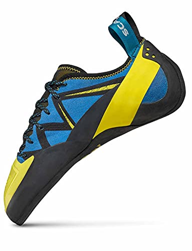 Scarpa Men's Vapor Lace Rock Climbing Shoes For Sport Climbing And Bouldering - Blue/Yellow - 6.5 #TOP3