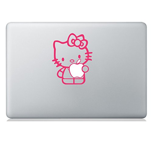 Pink Hello Kitty Macbook Decal Stickers OVER 30 Choices- Fit 13 15 17 BUY 2 Get 1 Free Sticker (Hello Kitty, Hello Kitty)