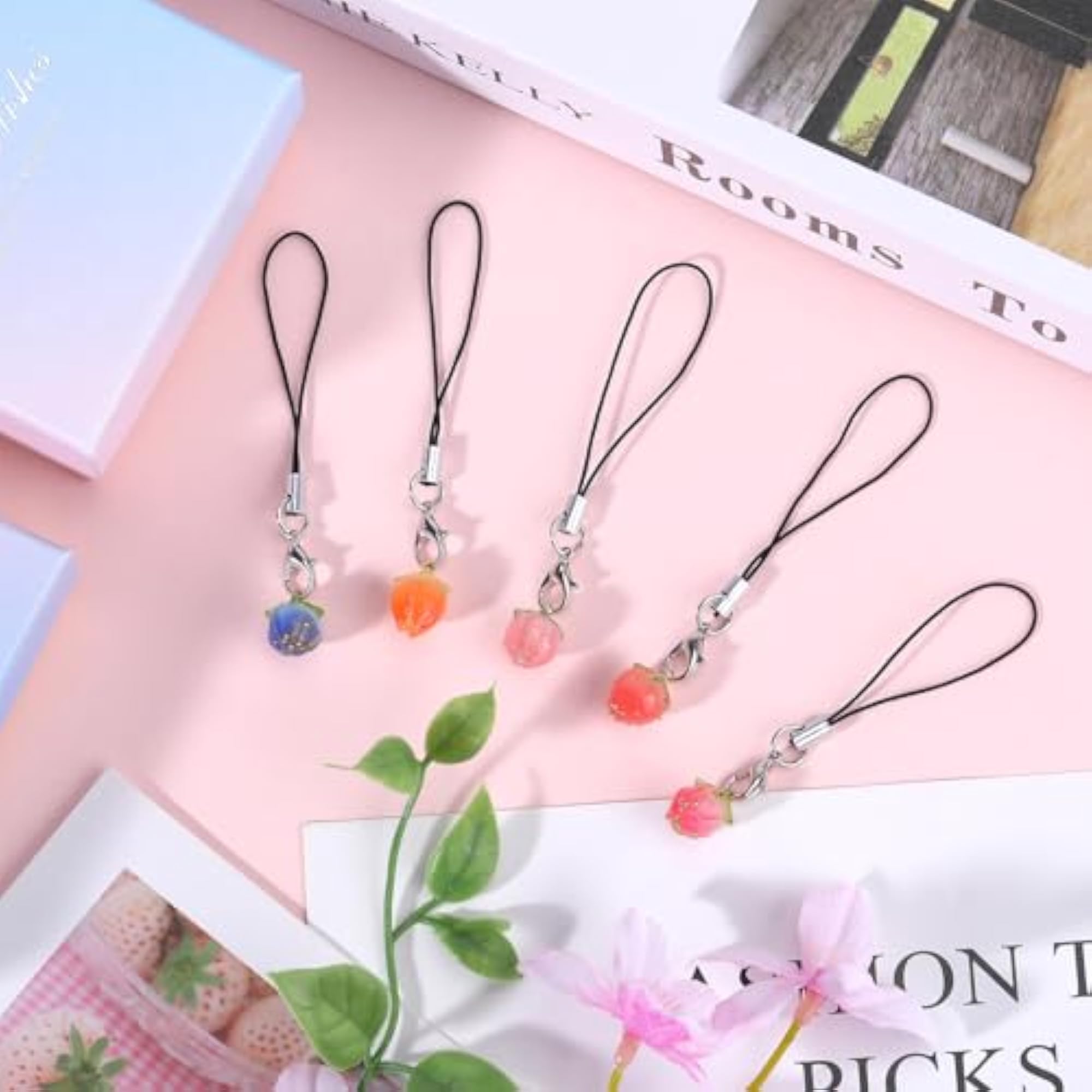 Kawaii Acrylic Charms for Mobile, Set of 5