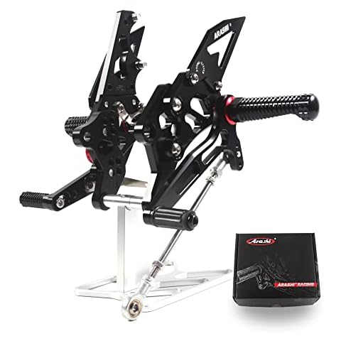 Arashi (Version2.0) Adjustable Rearsets for Ya.ma.ha YZF R3 R25 2015-2023 Rear Sets Foot Pegs Footpegs Footrests Foot Rests Foot Boards Accessories Black 2016 2017 2018 2019 2020 2021 2022 Cover