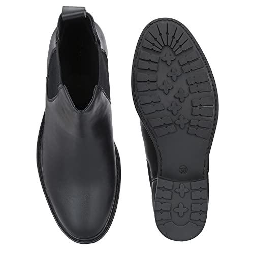 بيروود بوت تشيلسي بلون اسود سادة للنساء، مقاس 38 EU، جلد