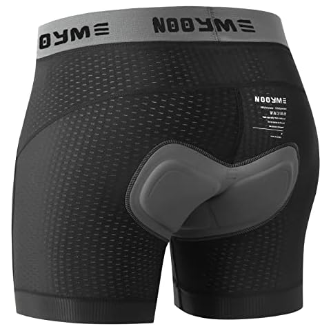 NOOYME Men's Cycling Shorts with Seat Padding Quick-Drying Cycling Shorts Men's Padded 4D Breathable Cycling Underwear Elastic Cycling Underwear Men's Lightweight Cycling Shorts - Black - Large Cover