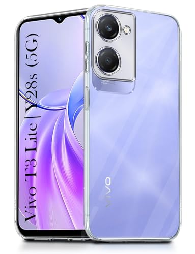 Image of Jkobi Back Cover for Vivo T3 Lite 5G | Vivo Y28s 5G (Silicone Clear Shockproof Case with Camera Protection | Soft and Flexible | Transparent)