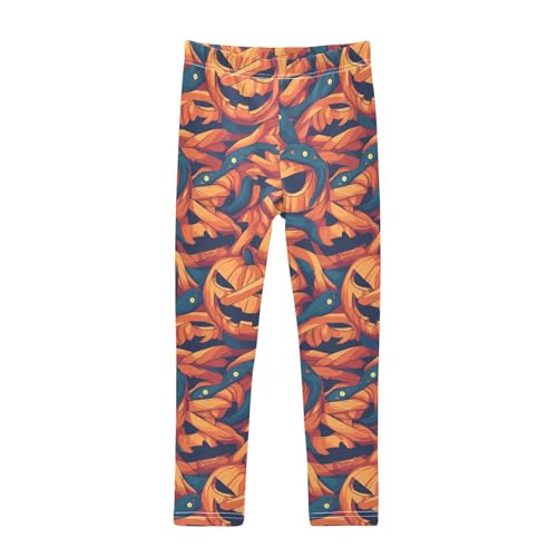 Halloween Scary Pumpkin Kids Baby Girls Basic Leggings Comfortable Full Length Athleisure Pants Gym