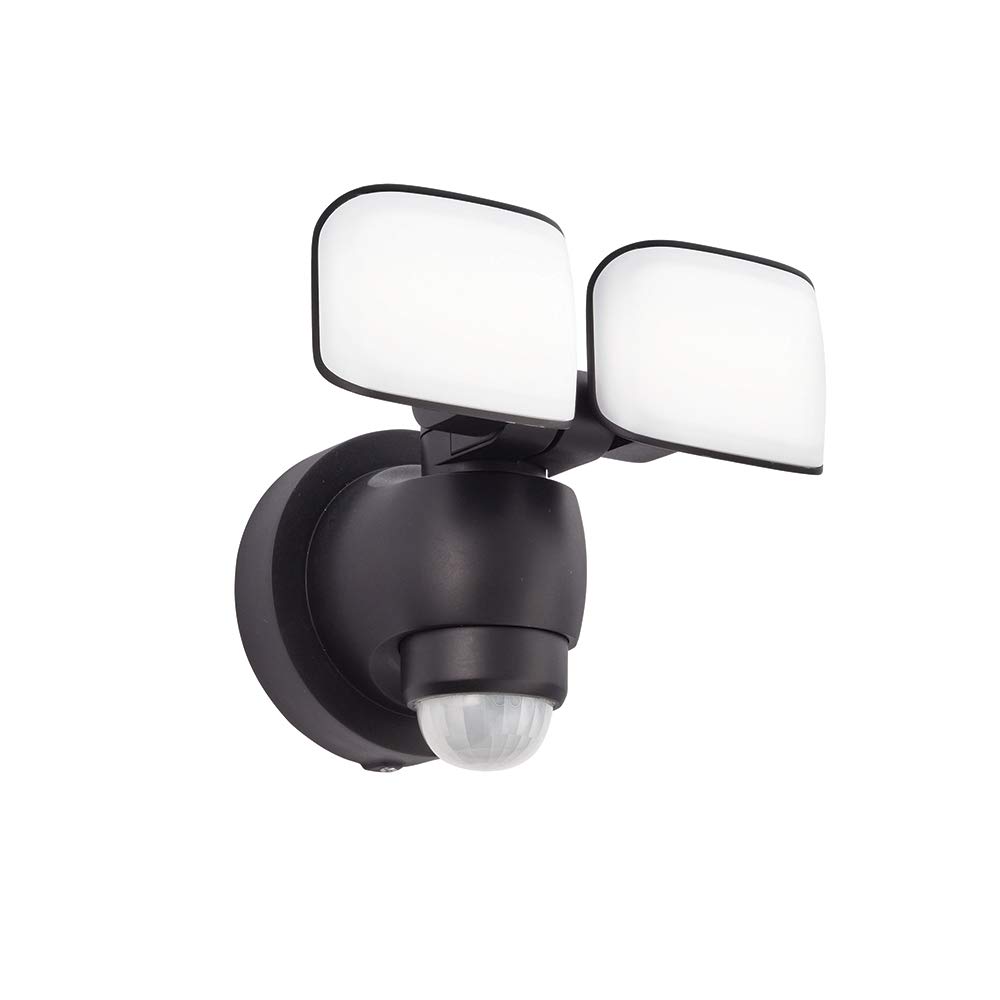 Saxby 75272 Sentinel Black IP44 Outdoor PIR Cool White LED Wall Light