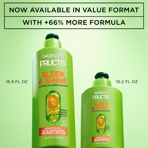 Garnier Fructis Sleek & Shine Leave-In Conditioner Cream, 16.9 Fl Oz - image 9