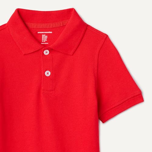 Image of Amazon Essentials Boys and Toddlers' School Uniform Short-Sleeve Pique Polo Shirts, Breathable Cotton, Button Closure