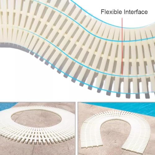 Grille de débordement de piscine à emboîtement pour angles droits 30 cm