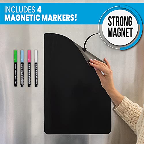 Cinch 17X11 Fridge Whiteboard Magnetic - Plus 4 Markers & Big Eraser W/Magnets - Magnetic Whiteboard For Fridge, Magnetic Fridge Dry Erase Board, Refrigerator Whiteboard Magnetic Organizer & Planner #TOP3