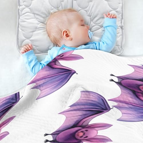 Burbuja Watercolor Bats Baby Blanket for Boys Girls, Nursery Soft Warm Swaddling Receiving Baby Blankets, 30x40 in Toddler Blanket4