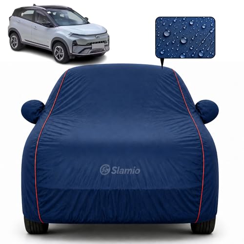 Image of Premium 100% Waterproof Car Cover for Tata Nexon EV 2020-2026 Models | All-Weather, UV & Dust Protection | Heavy-Duty 3-Layer Fabric | Custom Fit with Mirror & Antenna Pockets | Navy Blue