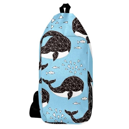 Sac à dos à bandoulière baleine noire contre l'encombrement en voyage et randonnée
