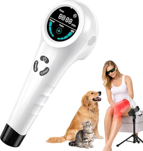 Cold Laser Therapy Device for Humans & Pets 650nm Red & 808nm Near Infrared Light Therapy Wand Handheld LLLT for Joint Pain Relief Muscle Recovery Knee & Back Portable Device for Dogs & Cats