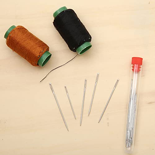 Tevkmuzz Large Eye Sewing Needles,50 Pack Hand Sewing Needles，Stainless Steel Embroidery Thread Needle, Handmade Yarn Knitting Needles Leather Needle #TOP2