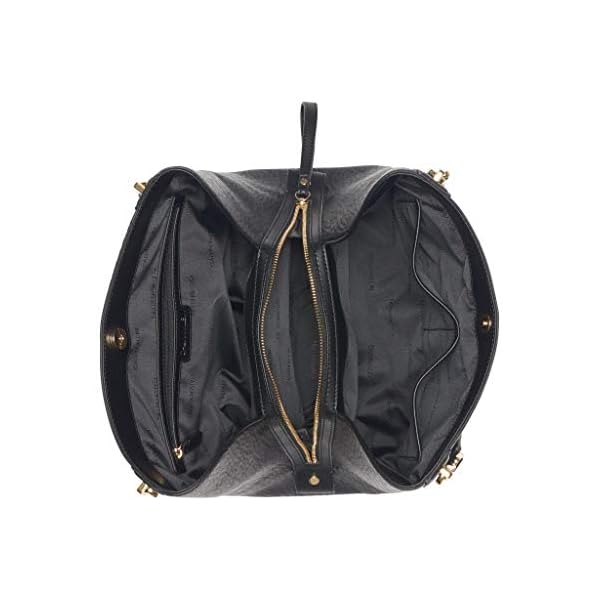 Calvin Klein Reyna Novelty Triple Compartment Shoulder Bag, Black/Gold,One Size