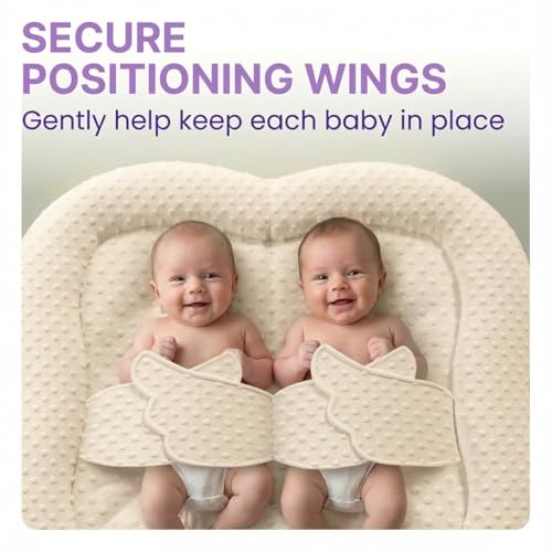 Image of Twins Baby Play Mats for Floor Activity Gym - 5-in-1 Support Cushion Baby Play Mat Tummy Time Mat for Supervised Bonding with Arch, Plush Toys, Flashcards & Developmental Book - Beige