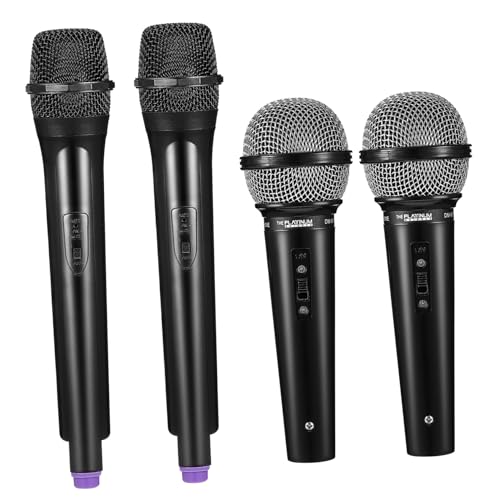 VANZACK 4 Pièces Lot de Microphones Plastique pour Garçon Fille Accessoires Prop Microphone Simulés pour Jeux de Rôle et Spectacles Compacte Adaptée Aux Petites Décoration Fête et Scène