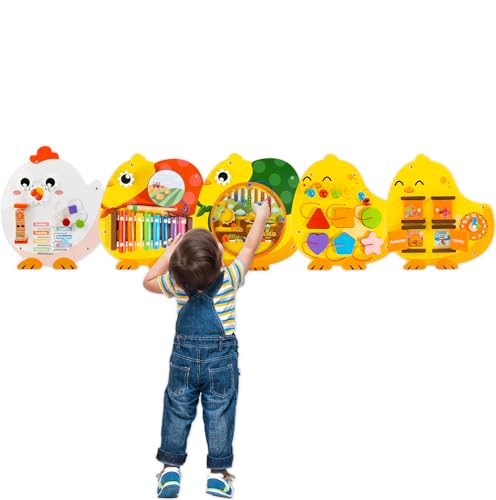 Chick Squad Activity Wall Busy Board Panels | 11-in-1 Wooden